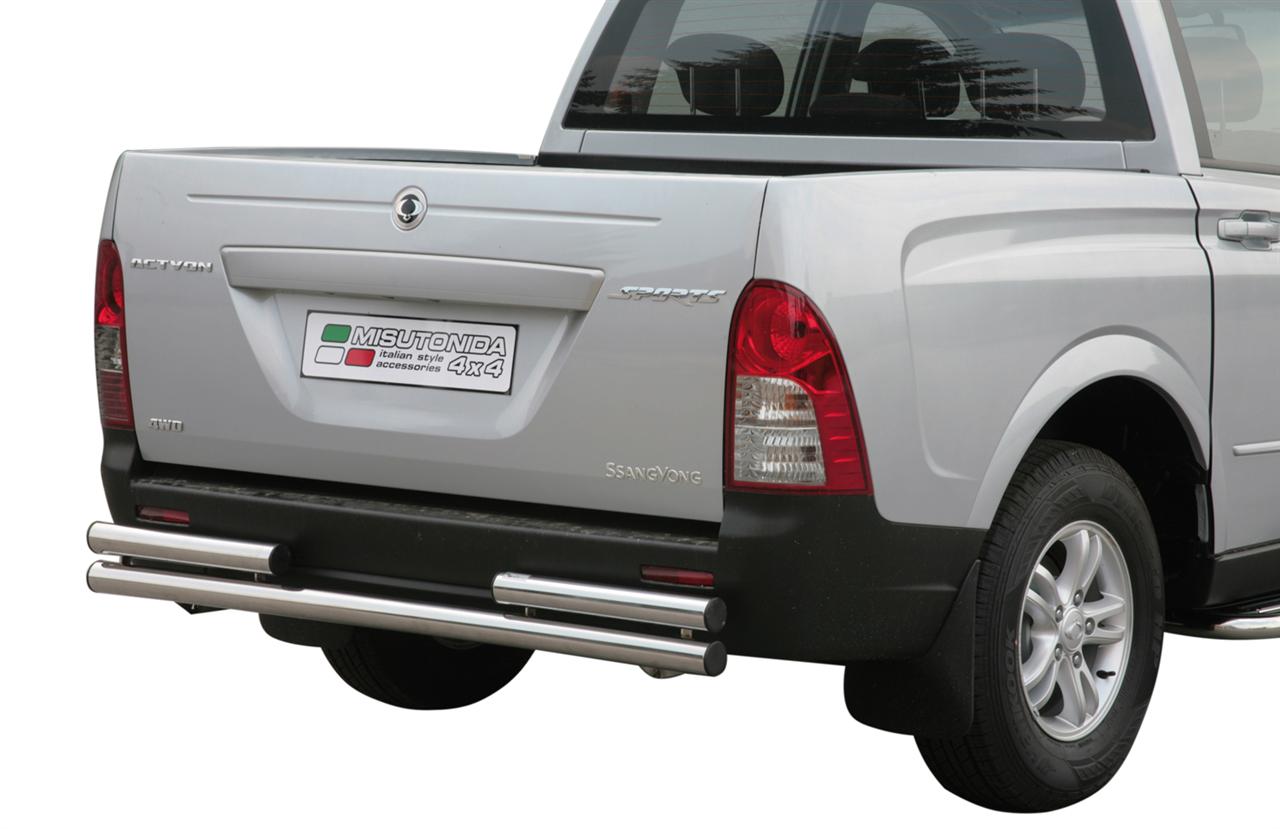 Paraurti Posteriore Doppio Tubo In Acciaio Inox Ø63 Ssangyong Actyon Sports 2007