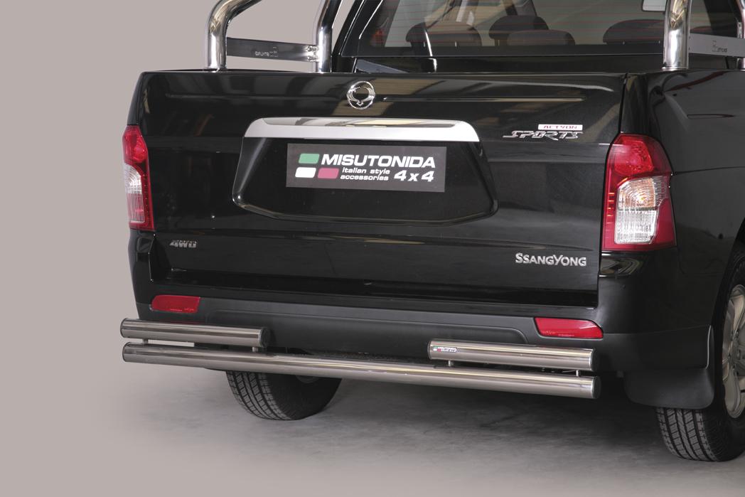 Paraurti Posteriore Doppio Tubo Diritto Inox Ø63 Ssangyong Actyon Sports 2012