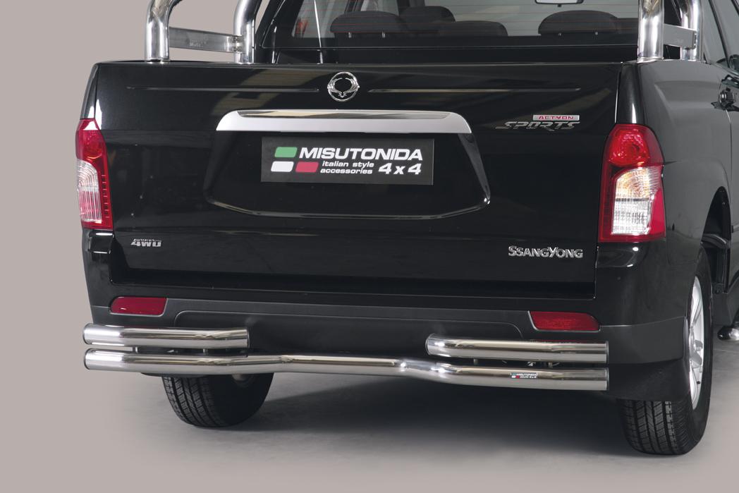 Paraurti Posteriore Doppio Tubo Inox Ø63 Ssangyong Actyon Sports 2012