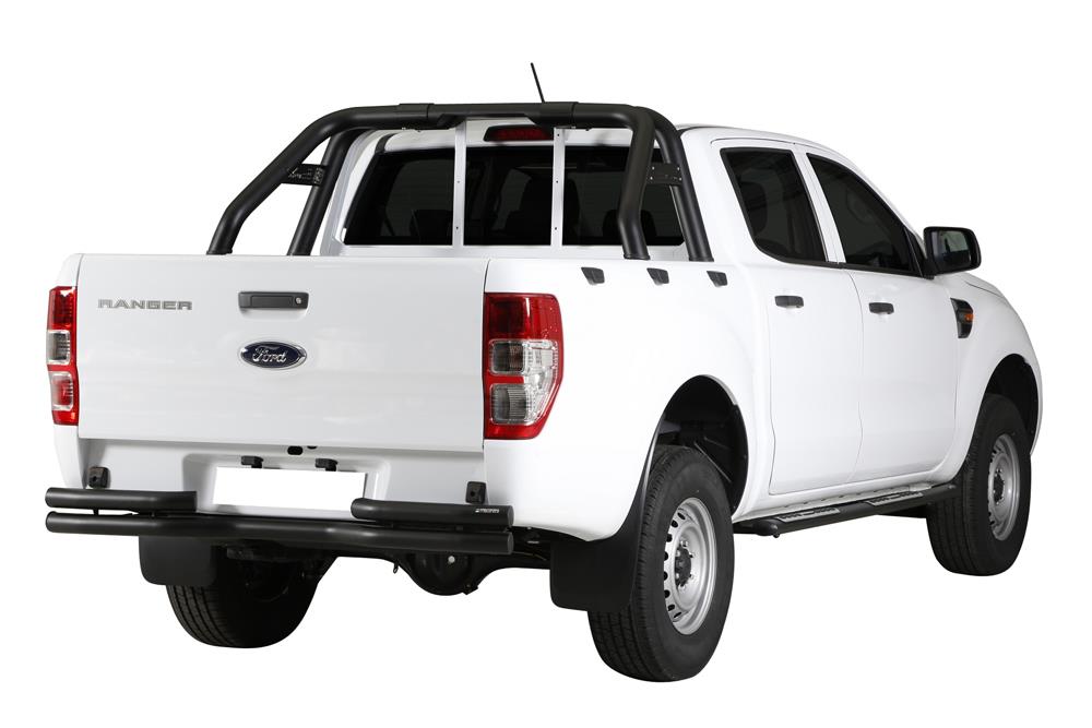 Paraurti Posteriore Doppio Tubo Inox Nere  Ø63 Ford Ranger 2012+ Comp