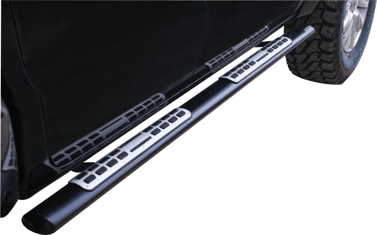 Pedane Laterali Ovali Inox Nere Design Toyota Vigo 2005+ Xtr Cab