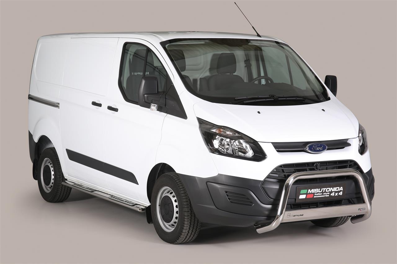 Pedane Laterali Ovali Inox Design Ford Transit Custom 2013+ Court L1