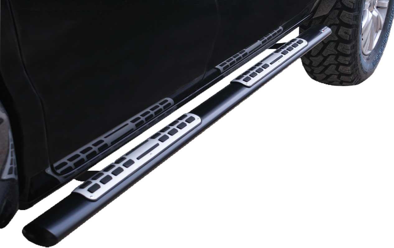 Pedane Laterali Ovali Inox Nere Design Mitsubishi L200 Doppia Cab 16+