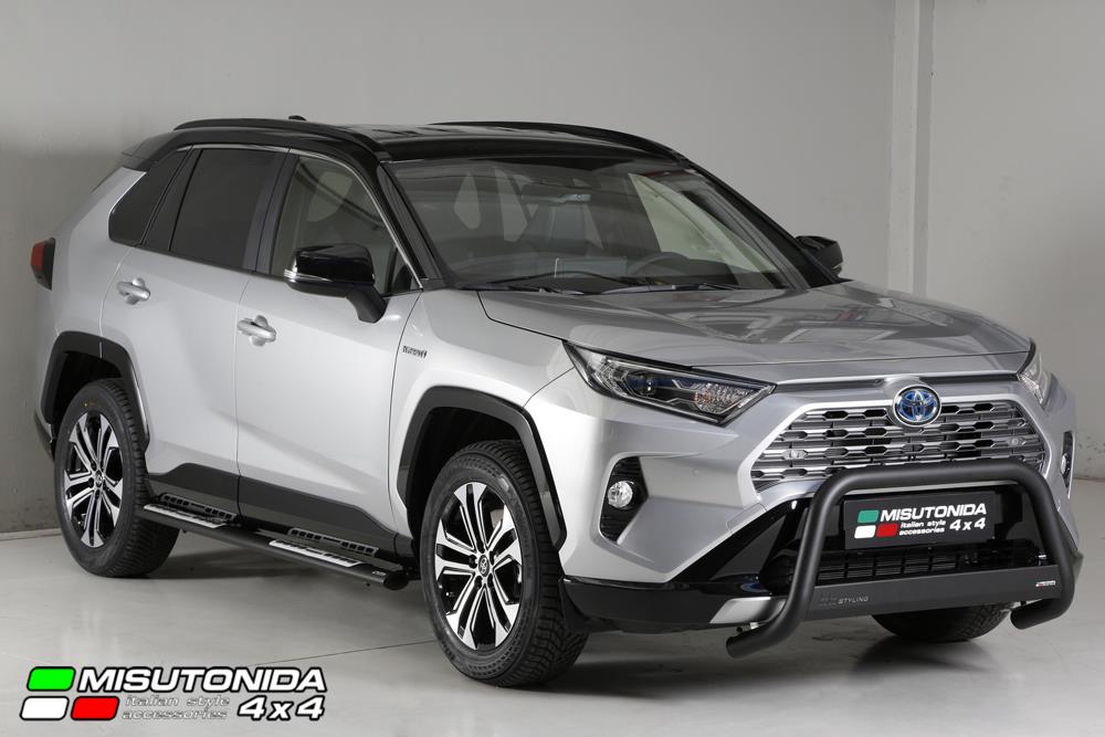 Pedane Laterali Ovali Inox Nere  Design Toyota Rav4 Hybrid 2019+
