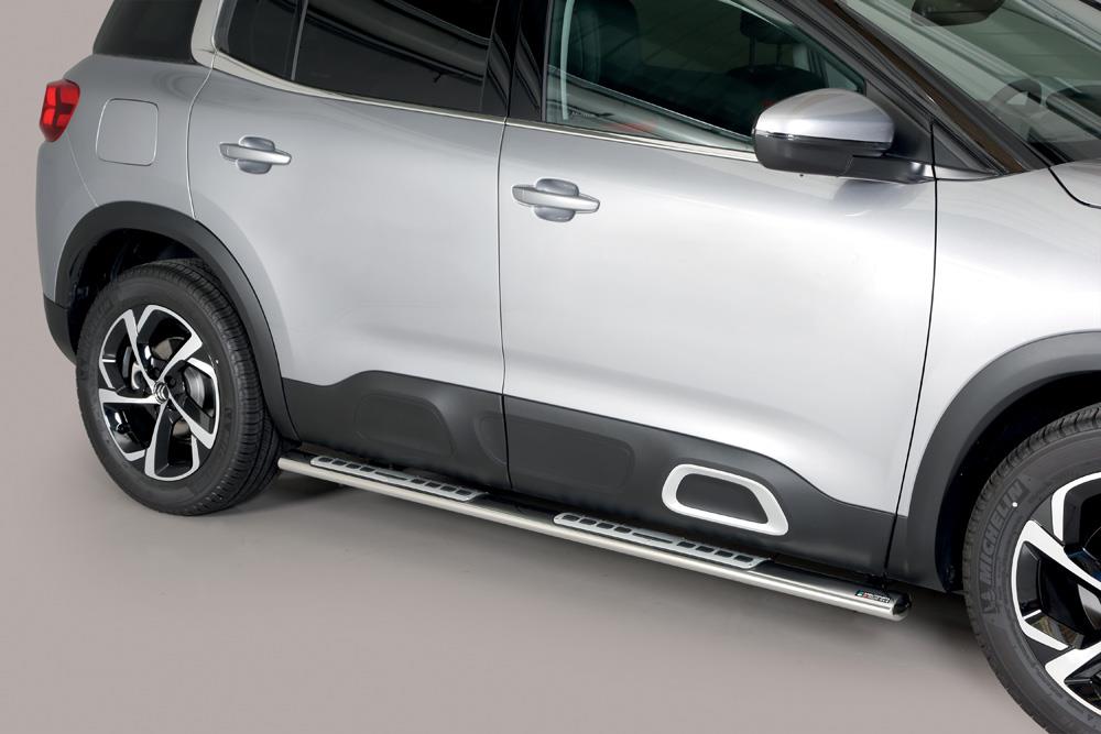 Pedane Laterali Ovali Inox Nere Design Citroen C5 Aircross 2019+