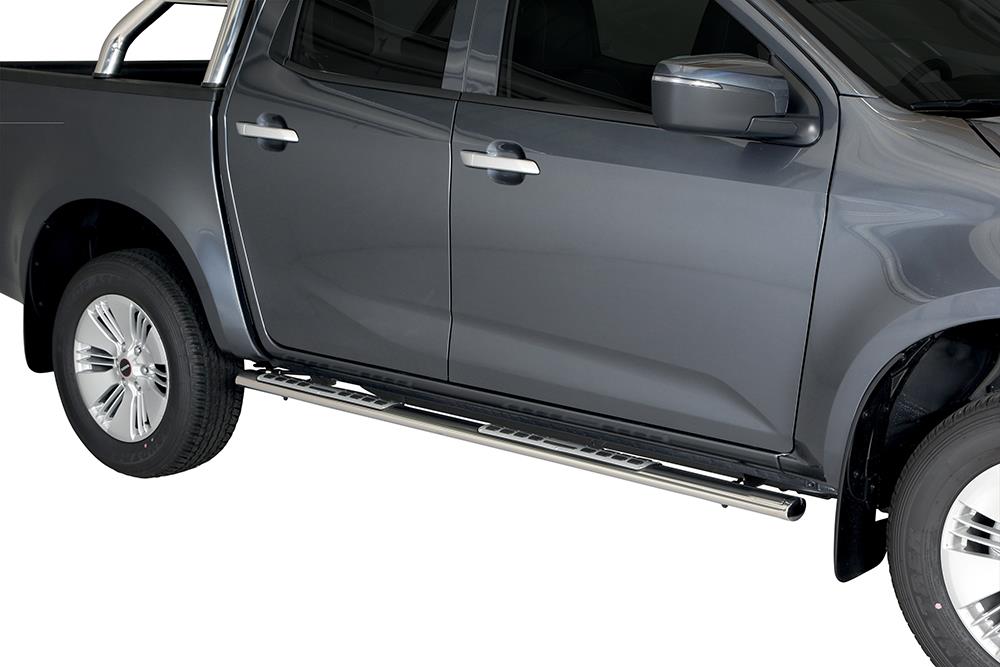 Pedane Laterali Ovali Inox Design Isuzu Dmax N60 2020+ Double Et Space Cabine