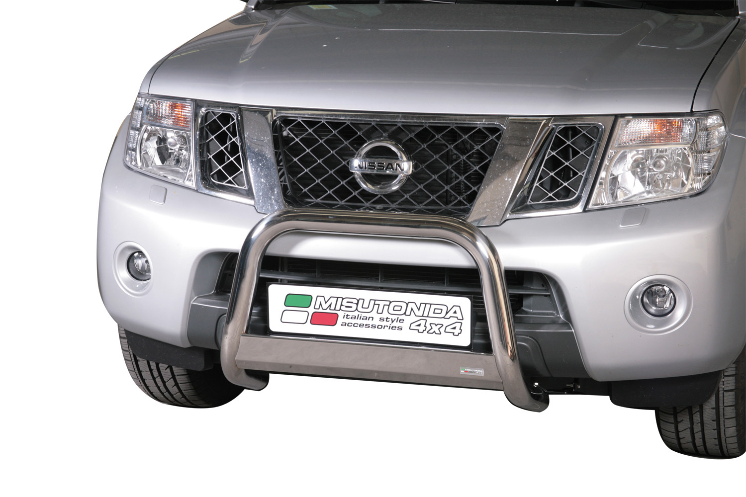 Protezione Anteriore Medium Bar Inox Ø63 Nissan Navara D40 05-2010/2015 (No V6) Ce