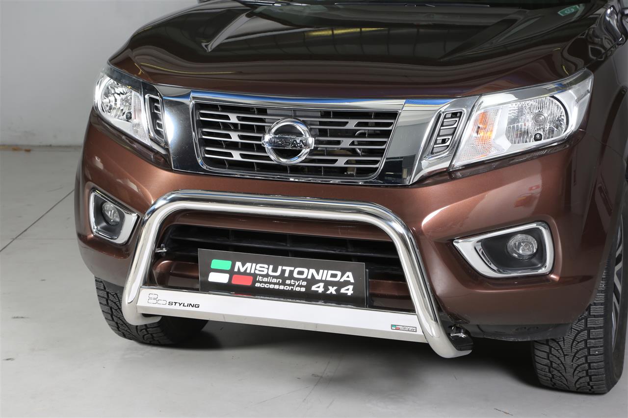 Protezione Anteriore Medium Bar Inox Ø63 Nissan Navara D23 Np300 2016+  Ce