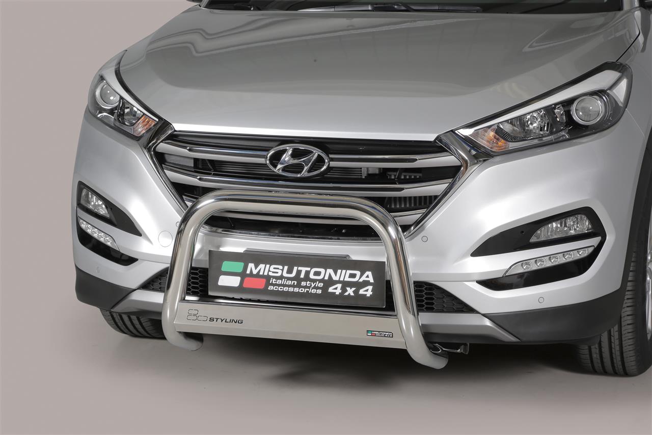 Protezione Anteriore Medium Bar Inox Ø63 Fhyundai Tucson 2015/2017  Ce