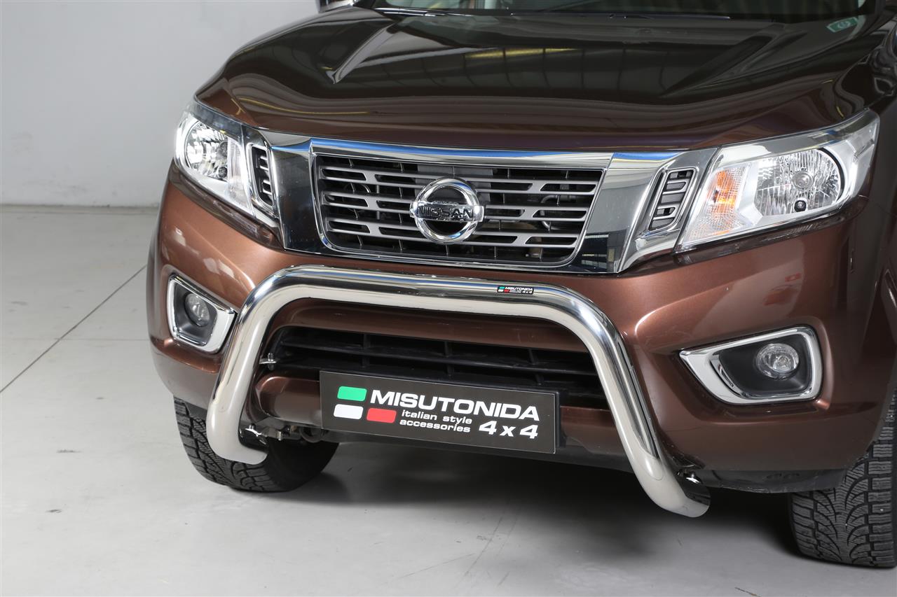 Protezione Anteriore-Super Bar Inox Ø 76 Nissan Navara D23 Np300 2016+ Ce (Super Bar)