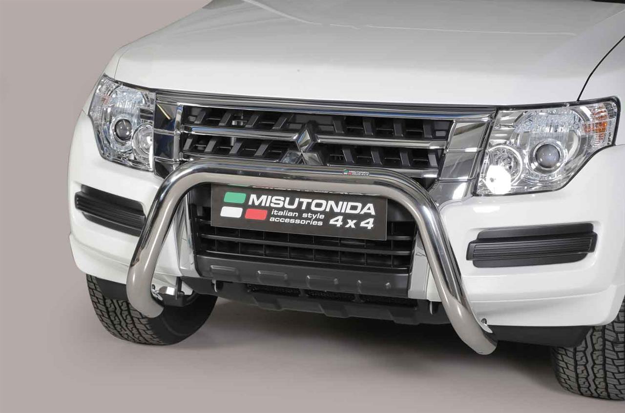 Protezione Anteriore-Super Bar Inox Ø 76 Mitsubishi Pajero 2015+ Ce (Super Bar)