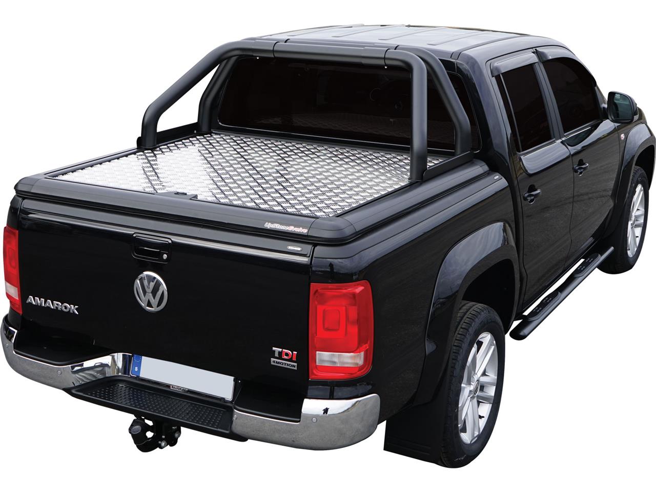 Tonneau Cover Upstone In Alluminio Nero Volkswagen Amarok Doppia Cab 2010+