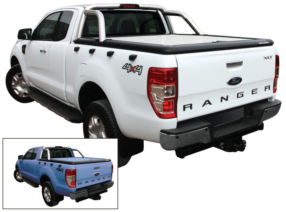 Tonneau Cover Alluminio Ford Ranger Super Cab 2012+ Compatibile Roll Bar D'origine Blu Cyclone 3Cvc