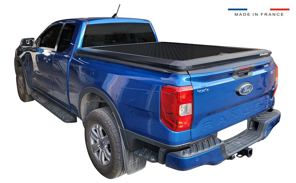 Copertura Tonneau Del Nero Di Alluminio V2 Ford Ranger 23 + Cabina Super Senza Arceau Oem