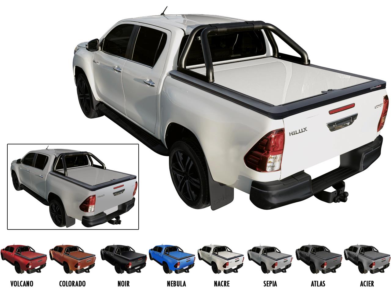 Tonneau Cover Upstone In Alluminio Toyota Hilux 2016+ Double Cab Sepia 4V8