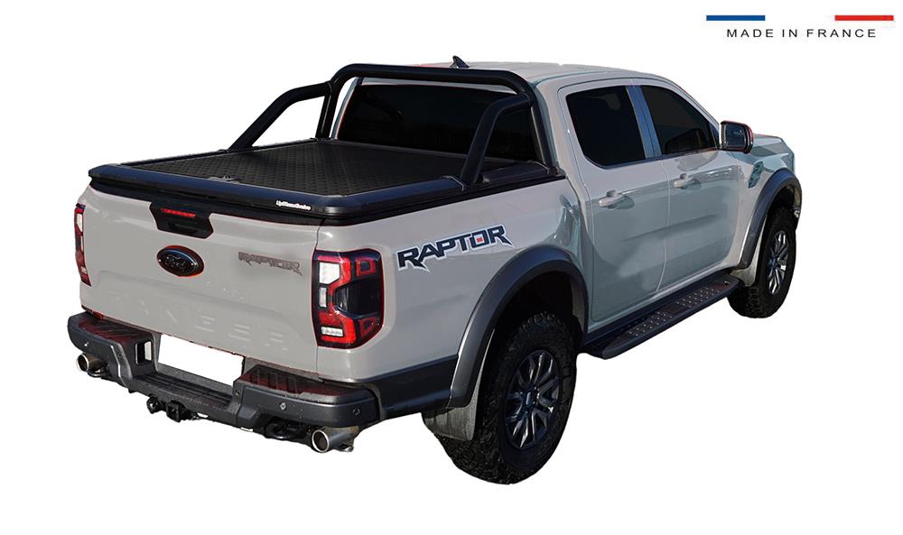 Tonneau Coprono L'alluminio Noir Ford Ranger 23 + Doppia Cabina Compatibile Roll Bar Upstone