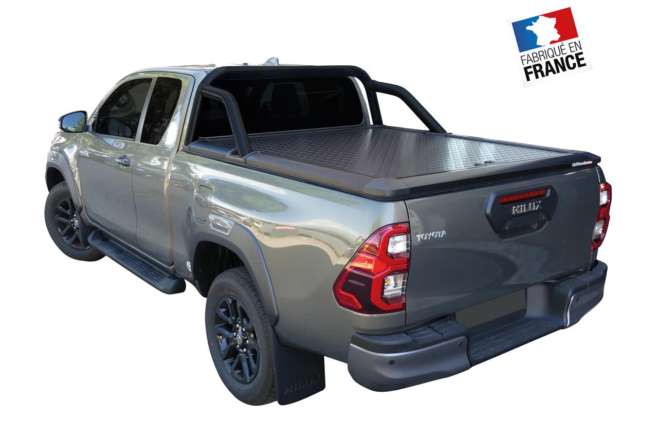 Copertura Del Tonneau Termolaqué Nero V2 Toyota Hilux 2016+ Doppio Cabina Compatibile Barra Di Rotolamento Upstone