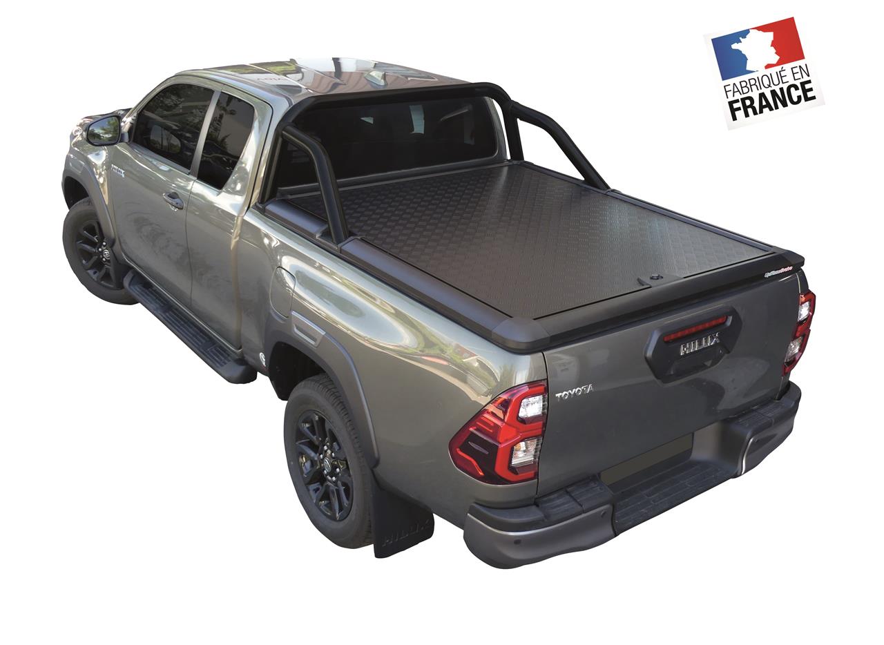 Copertura Del Tonneau Termolaqué Nero V2 Toyota Hilux 2016+ Cabina Extra Compatibile Barra Di Rotolamento Upstone
