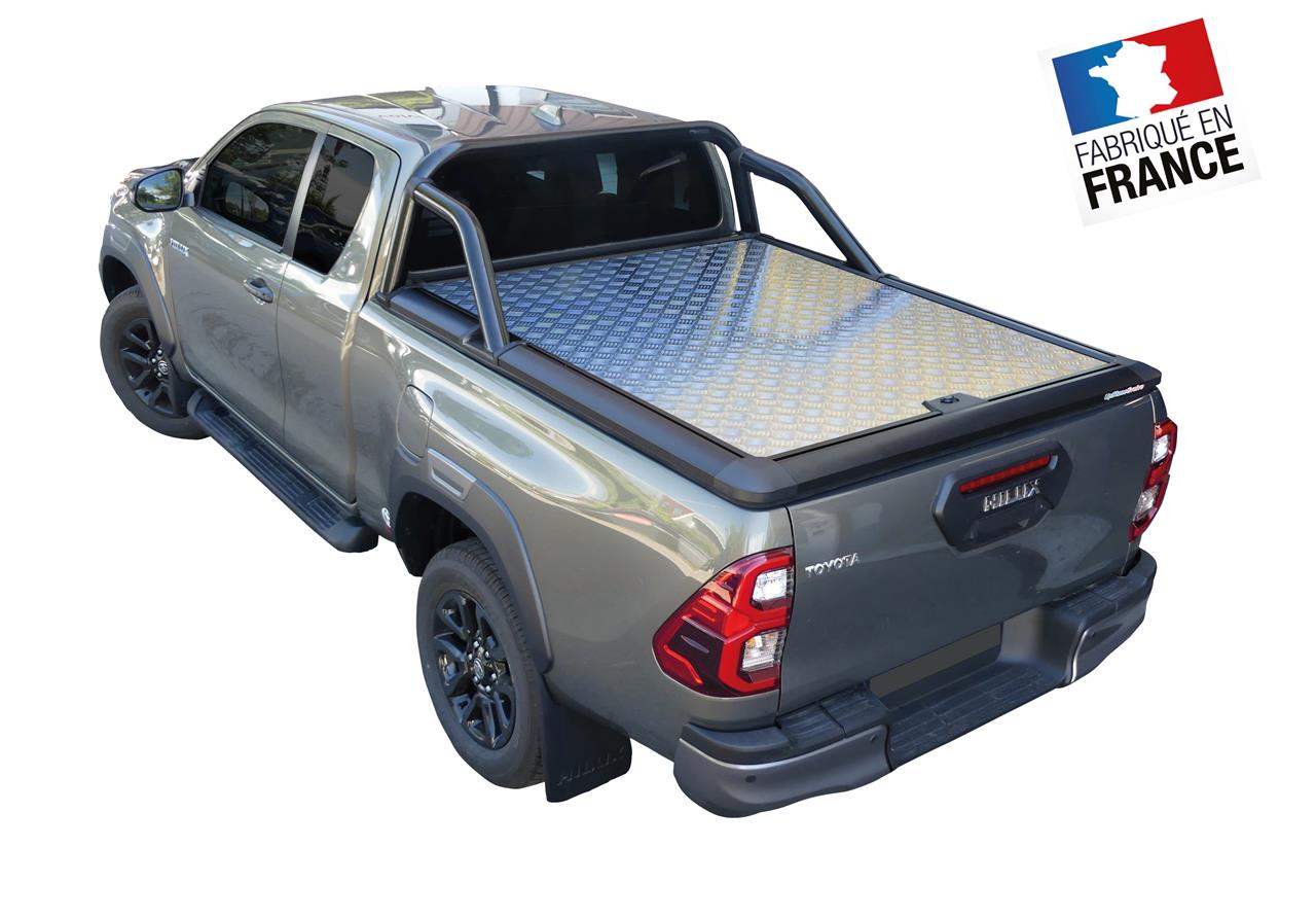 Tonneau Coprono L'alluminio V2 Toyota Hilux 2016+ Cabina Extra Compatibile Con Il Rullo Di Upstone
