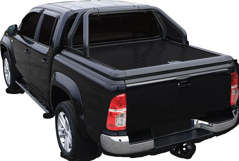 Barra Di Rotolamento Doppio Tubo Inox Thermolaque Nero Ø 76 Per La Copertura Del Tonneau Dell'alluminio Upstone Toyota Hilux 2016+