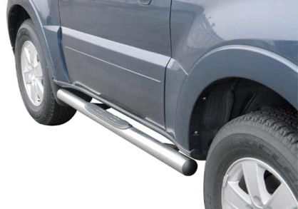 Pedane Laterali Inox Ø76 Mitsubishi Pajero Did 2007 5P