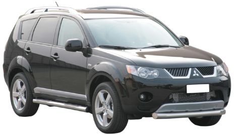 Pedane Laterali Inox Ø76 Mitsubishi Outlander 2007/2009