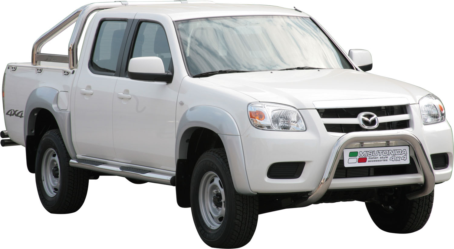 Pedane Laterali Inox Ø76 Mazda Bt50 2009/2011 Doppia Cabine