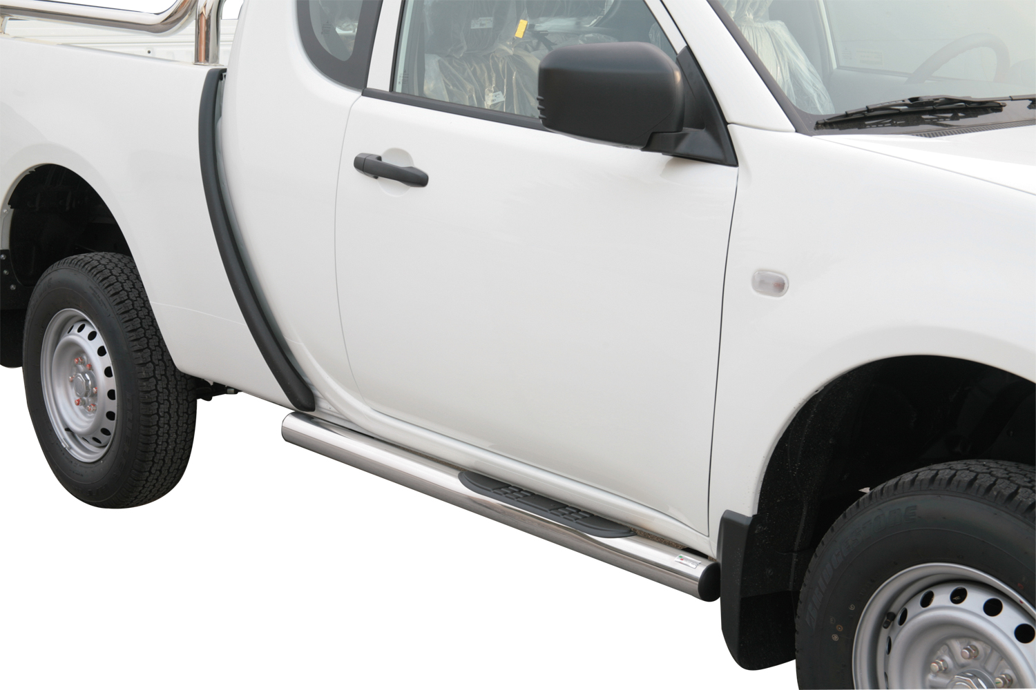 Pedane Laterali Inox Ø76 Mitsubishi L200 Club Cab 2010-2014