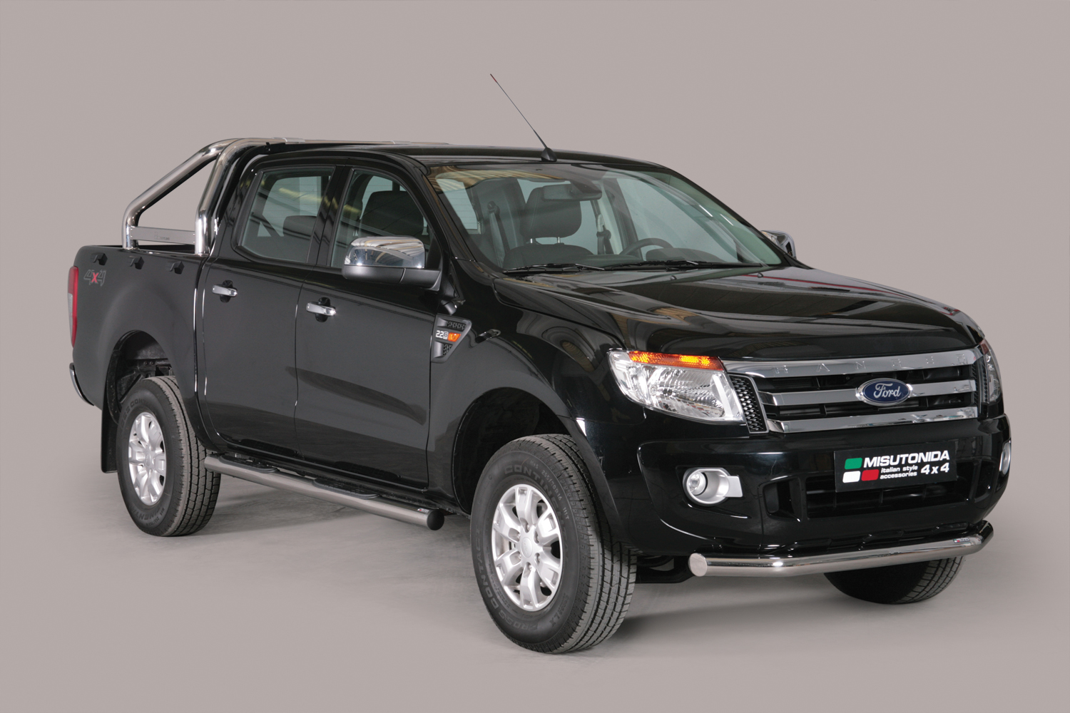 Pedane Laterali Inox Ø76 Ford Ranger 2012+ Doppia Cabina