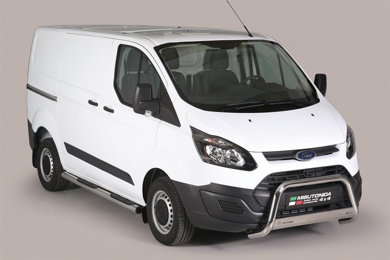 Pedane Laterali Inox Ø76 Ford Custom 2013+ L1H1