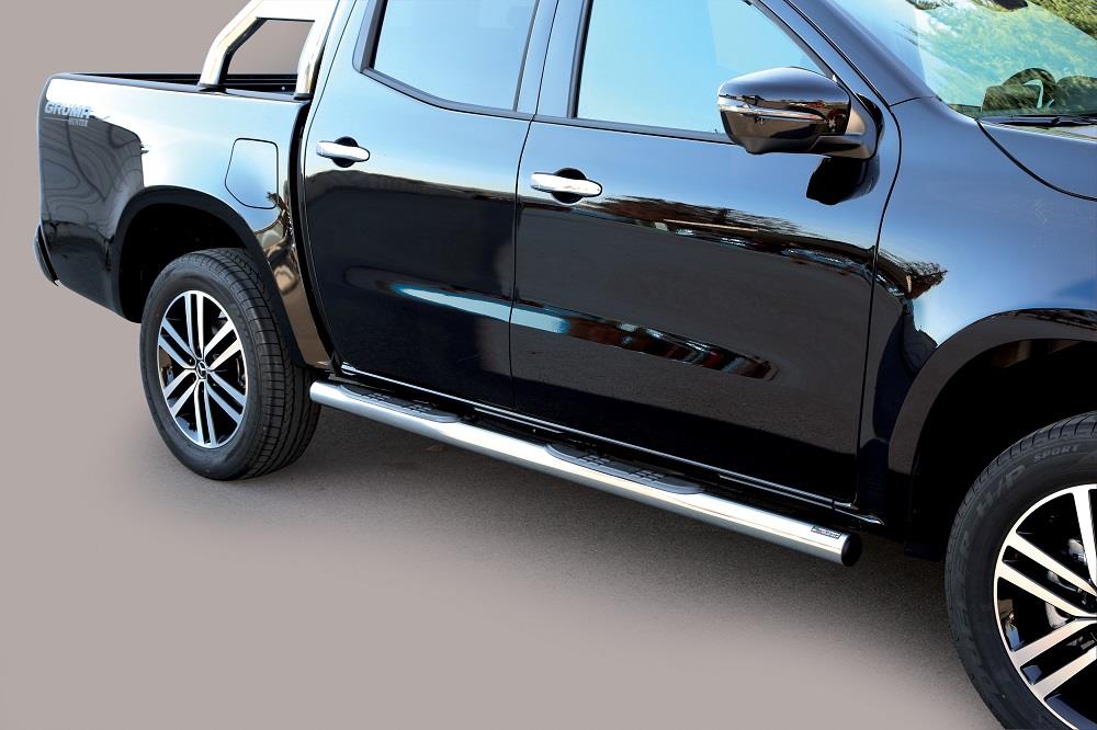 Pedane Laterali Inox Ø 76 Mercedes Classe X Doppia Cabina 2017+