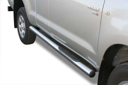 Pedane Laterali Termolaccate Nere Ø 76 Toyota Hilux Xtra Cab 2016+