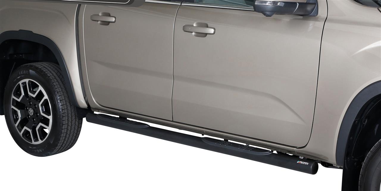 Pedane Laterali Ovali Thermolacate Nere  Inox Ø 76 Volkswagen Amarok 2023+