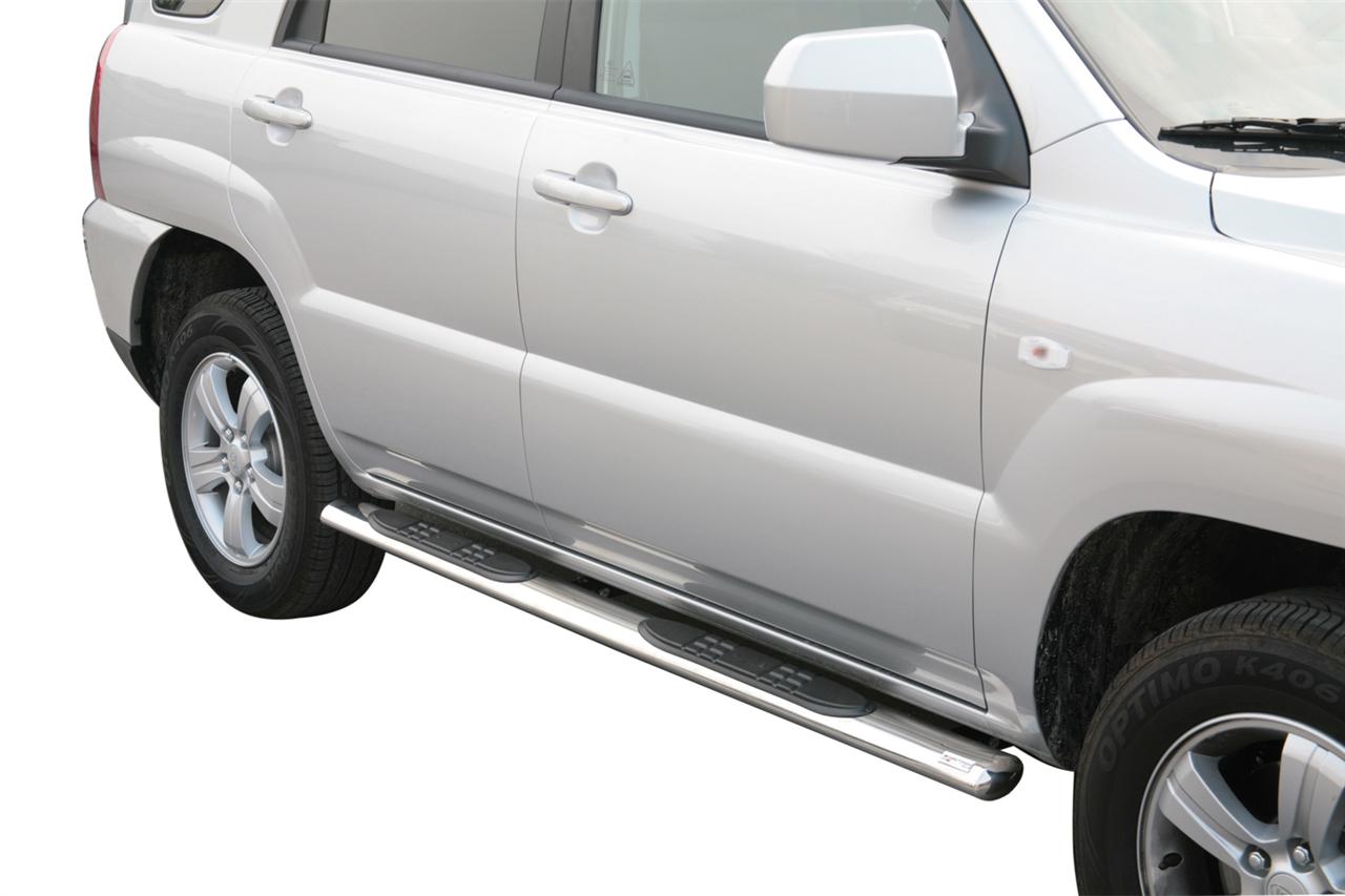 Pedane Laterali Ovali Inox Ø76 Kia Sportage 2004/2010