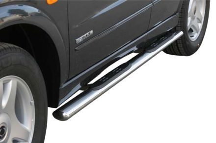 Pedane Laterali Ovali Inox Ø76 Sangyong Kyron