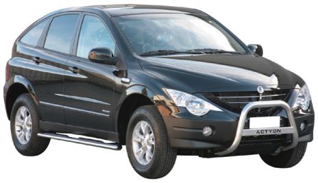 Pedane Laterali Ovali Inox Ø76 Sangyong Actyon 2006+