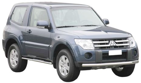 Pedane Laterali Ovali Inox Ø76 Mitsubishi Pajero Did 2007+ 3P
