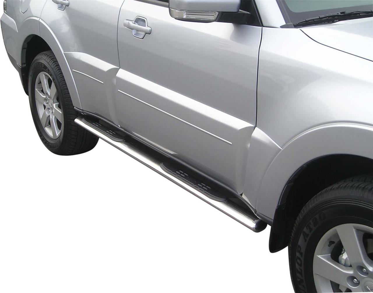 Pedane Laterali Ovali Inox Ø76 Mitsubishi Pajero Did 2007+ 5P