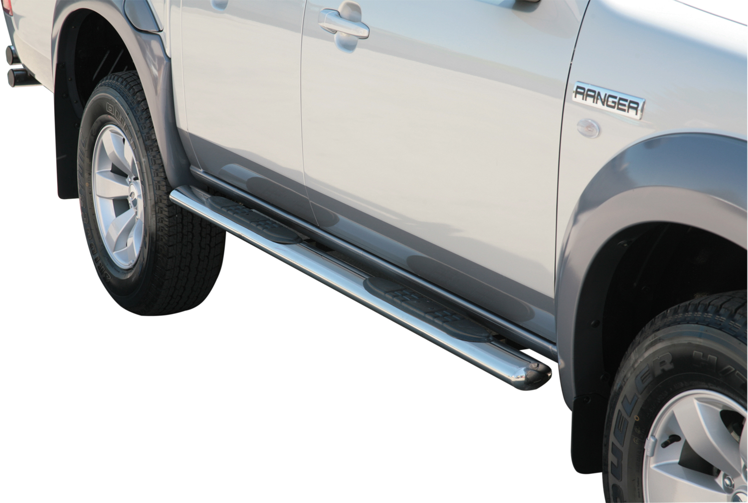 Pedane Laterali Ovali Inox Ø76 Ford Ranger 2006/2009 Doppia Cabina