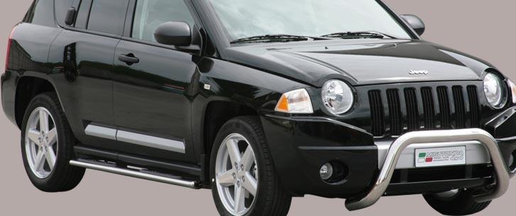 Pedane Laterali Ovali Inox Ø76 Jeep  Compass 2007/2010