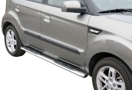Pedane Laterali Ovali Inox Ø76 Kia Soul 2009+