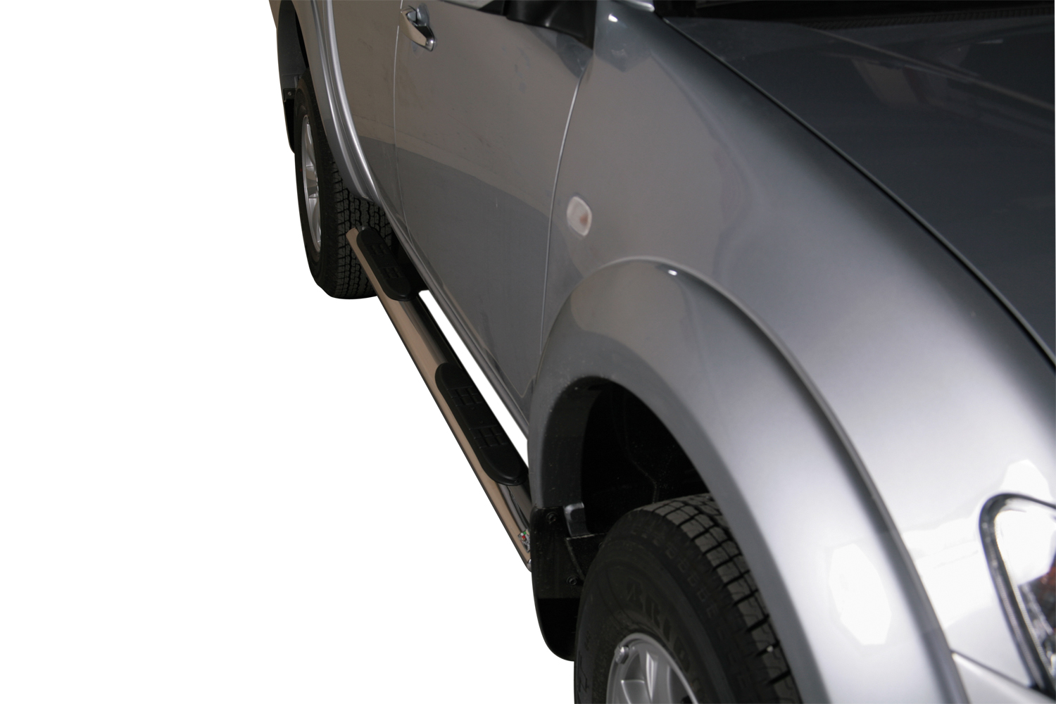 Pedane Laterali Ovali Inox Ø76 Mitsubishi L200 2010-2014 Doppia Cabina
