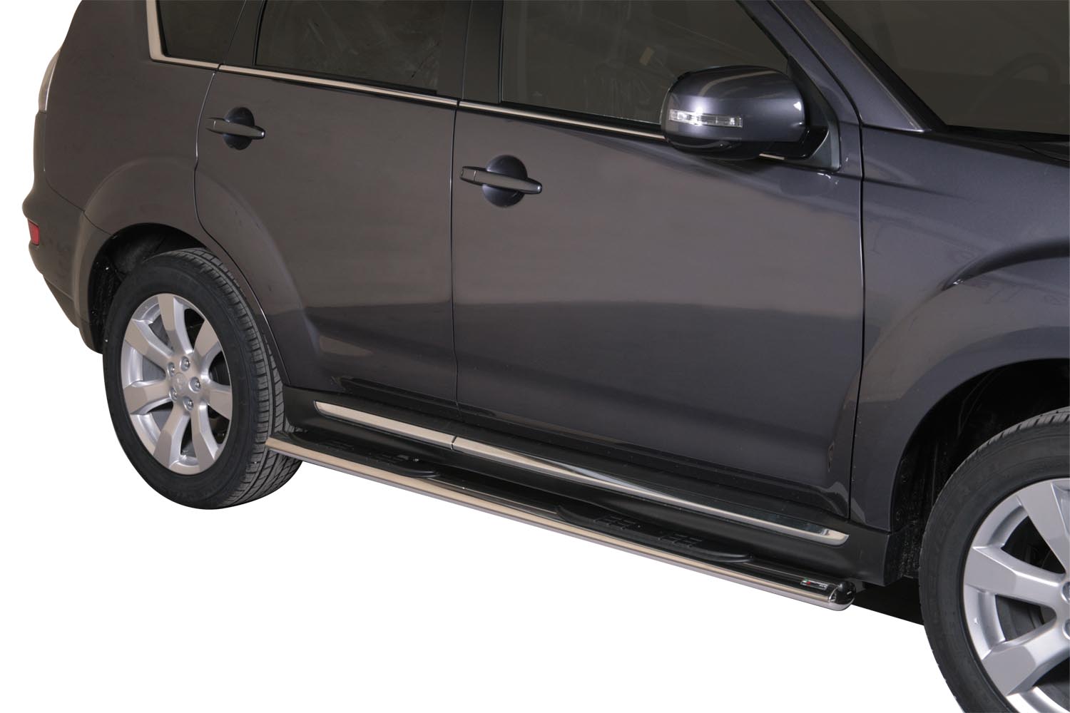 Pedane Laterali Ovali Inox Ø76 Mitsubishi Outlander 2010+