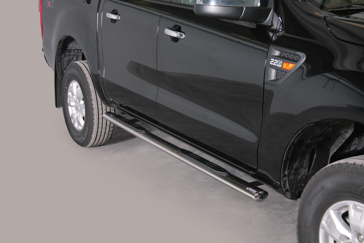Pedane Laterali Ovali Inox Ø76 Ford Ranger 2012+ Doppia Cabina