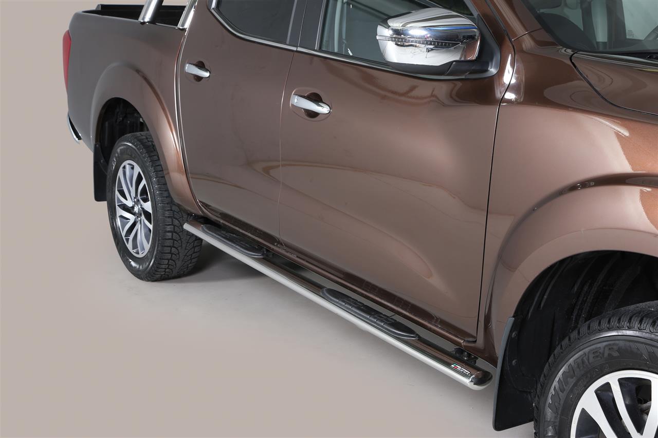 Pedane Laterali Ovali Inox Ø 76 Nissan Np300 King Cab 2016+
