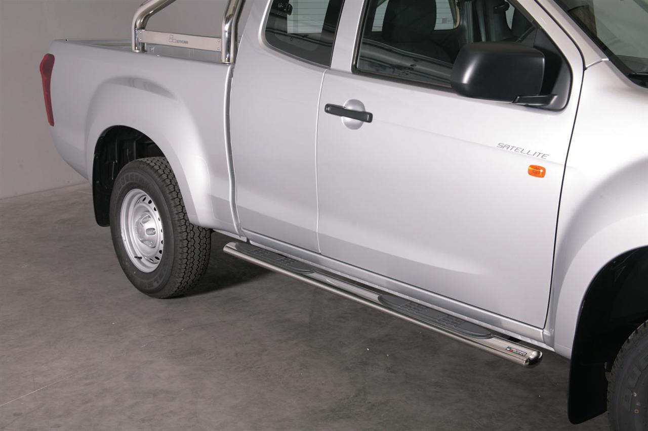 Pedane Laterali Ovali Inox Ø76 Isuzu Dmax 2012+ Space Cab