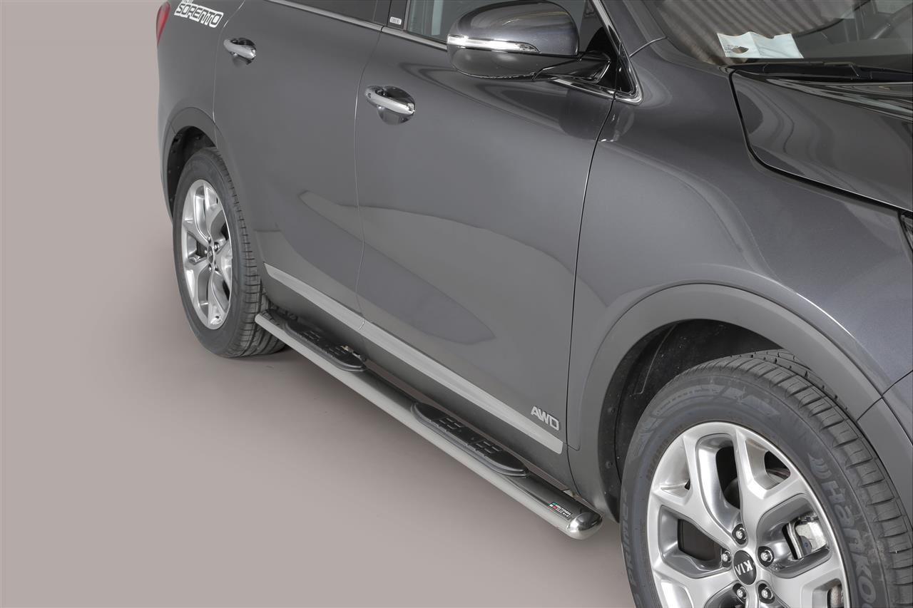Pedane Laterali Ovali Inox Ø 76 Land Kia Sorento 2015+