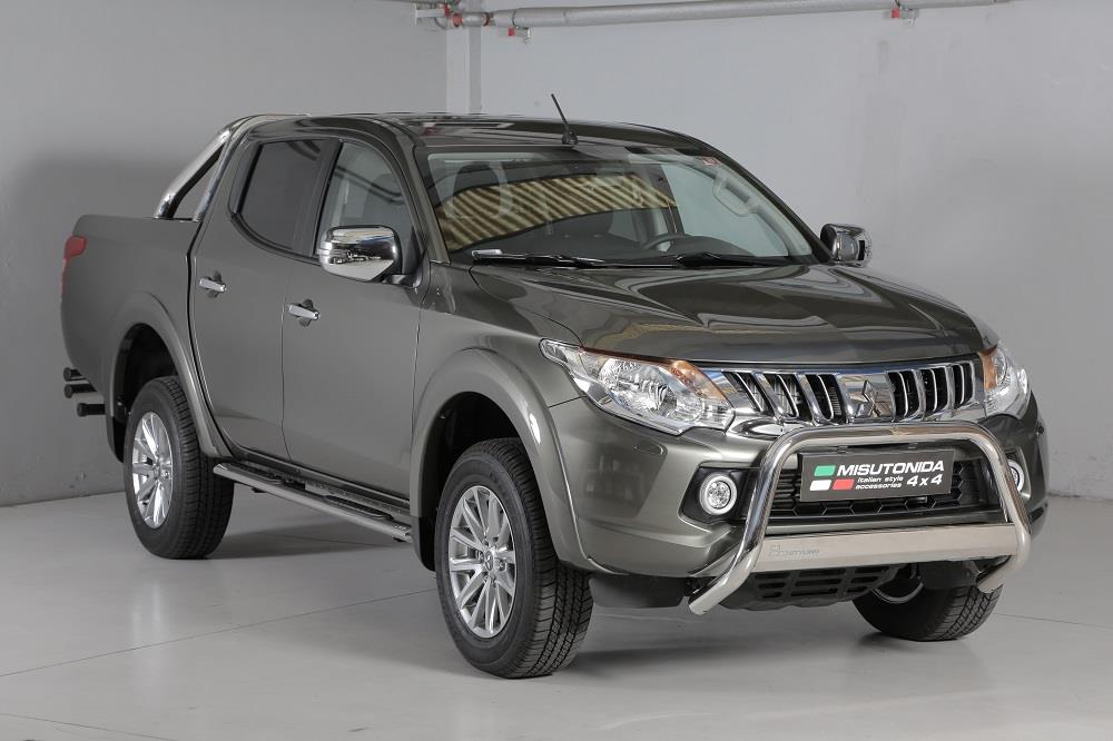 Pedane Laterali Ovali Inox Ø 76 Mitsubishi L200 Doppia Cabina 2015+