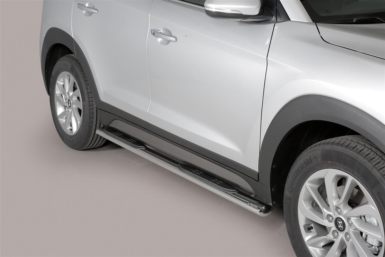 Pedane Laterali Ovali Inox Ø 76 Hyundai Tucson 2015+