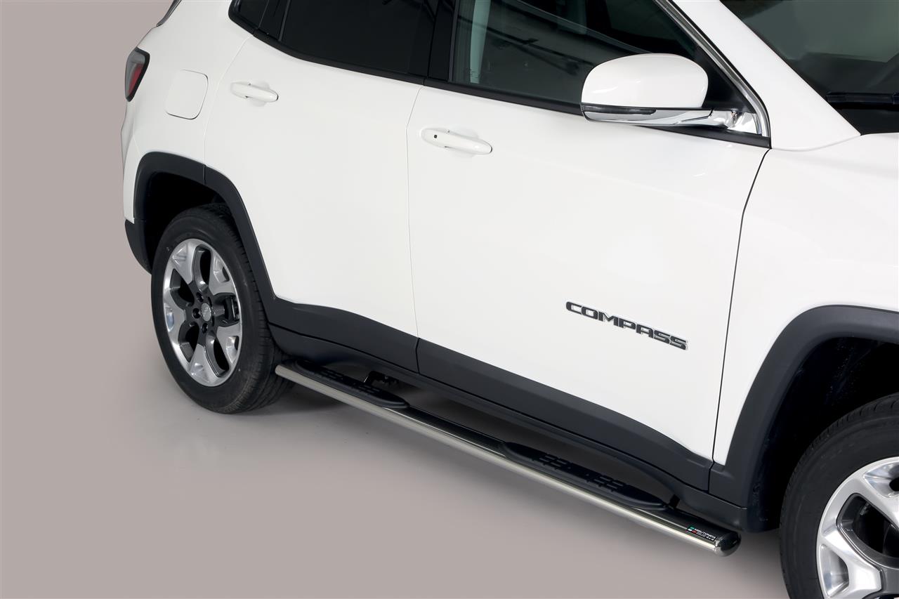 Pedane Laterali Ovali Inox Ø 76 Jeep Compass 2017+